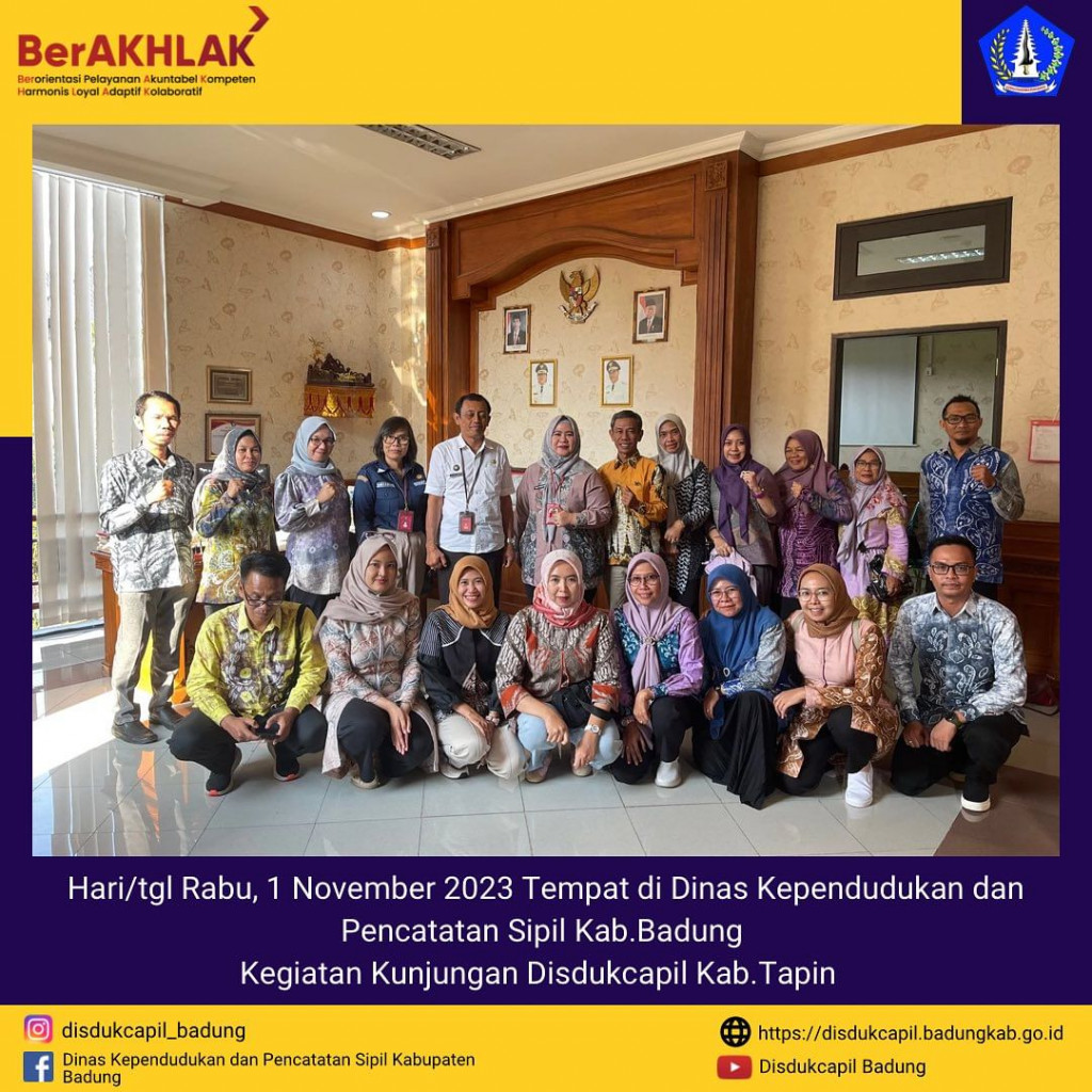 Penerimaan Kunjungan dari Disdukcapil Kab.Tapin dalam kegiatan Kaji Tiru Perihal Pelayanan Administrasi Kependudukan