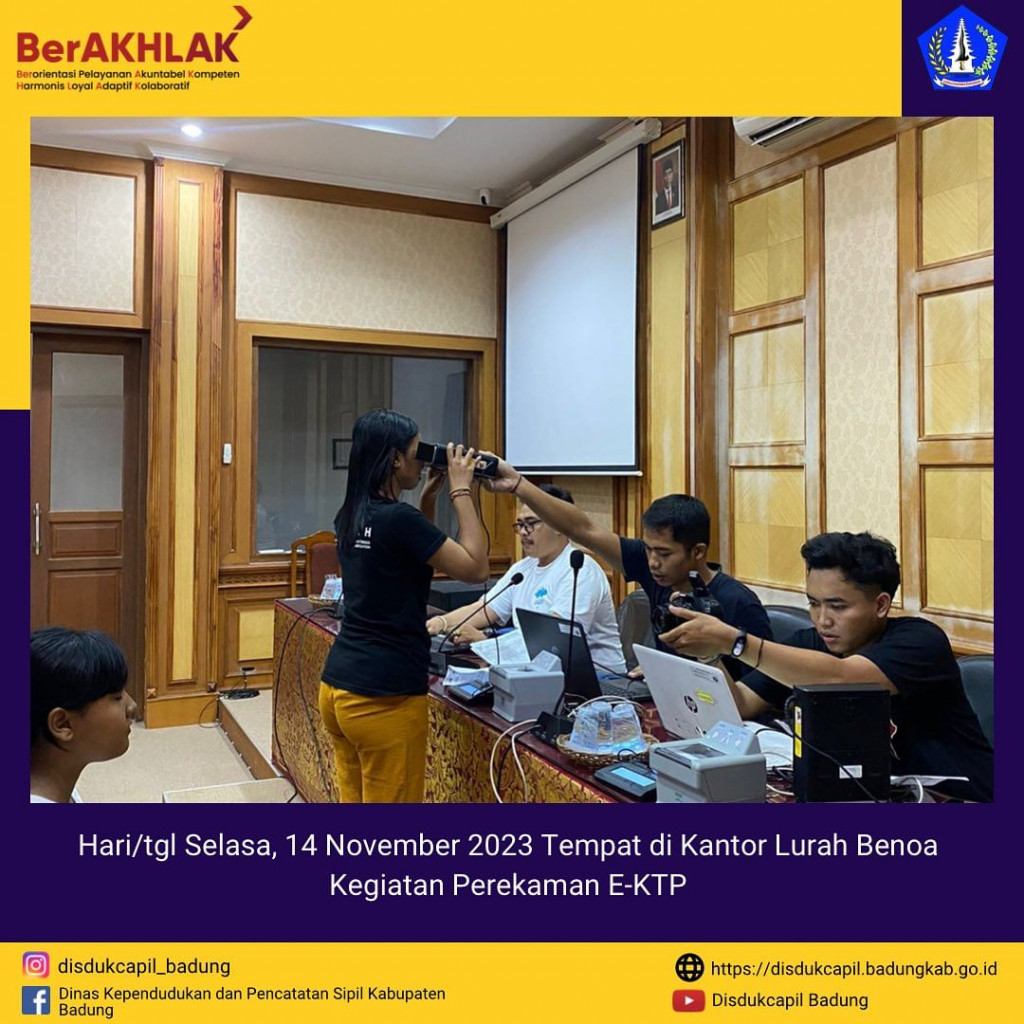 Tim Go Laying Adminduk Melaksanakan Jemput Bola Perekaman E-KTP di Kelurahan Benoa