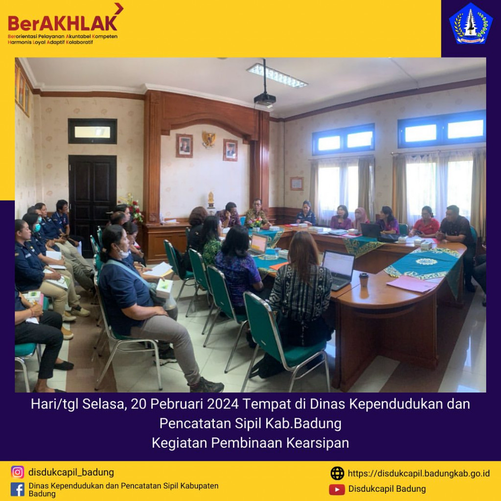 Dinas Kearsipan dan Perpustakaan Kab.Badung melaksanakan kegiatan Pembinaan, Supervisor & Monev Kearsipan, Pengelolaan Arsip Aset