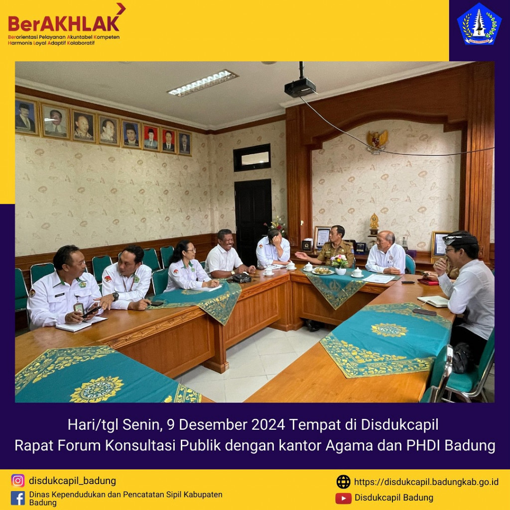 Senin, 9 Desember 2024 Rapat Form Konsultasi Publik dengan Kantor Agama dan PHDI Badung