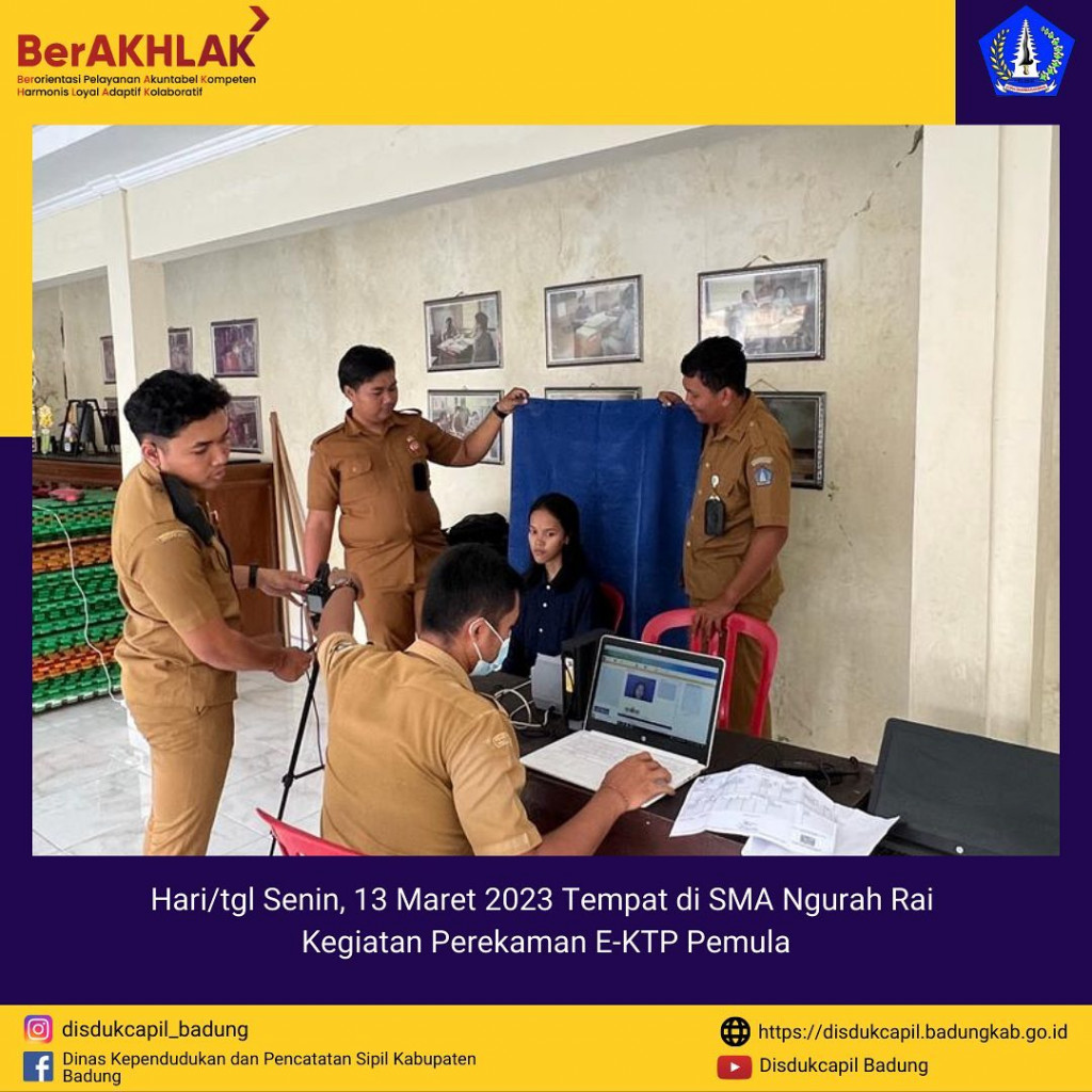 Kegiatan Perekaman E-KTP Pemula di SMA Ngurah Rai