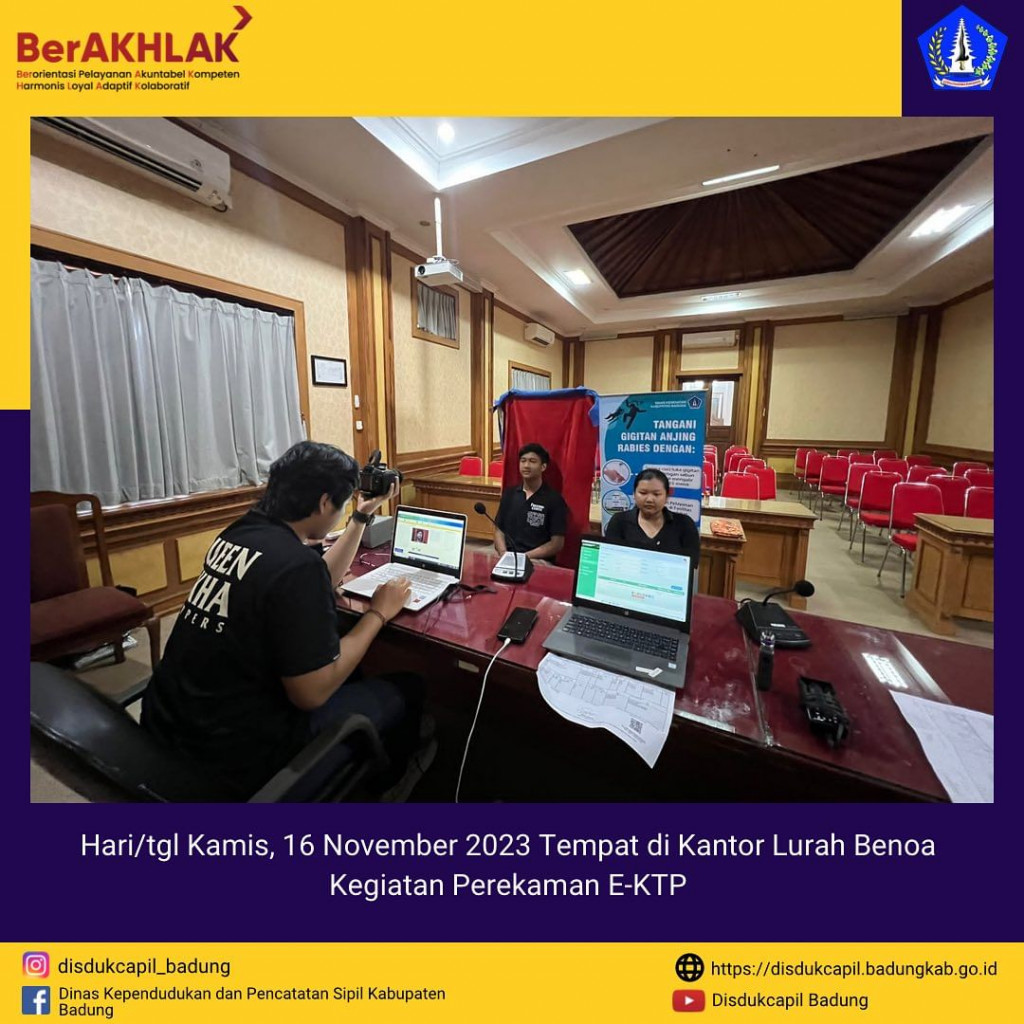 Tim Go Laying Adminduk Melaksanakan Jemput Bola Perekaman E-KTP di Kantor Lurah Benoa