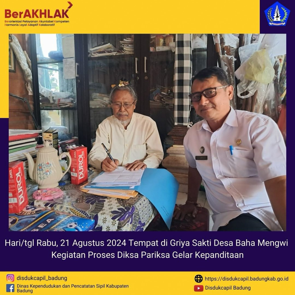 Rabu, 21 Agustus 2024 Kegiatan Proses Diksa Pariksa Gelar Kepanditaan di Griya Sakti Desa Baha Mengwi