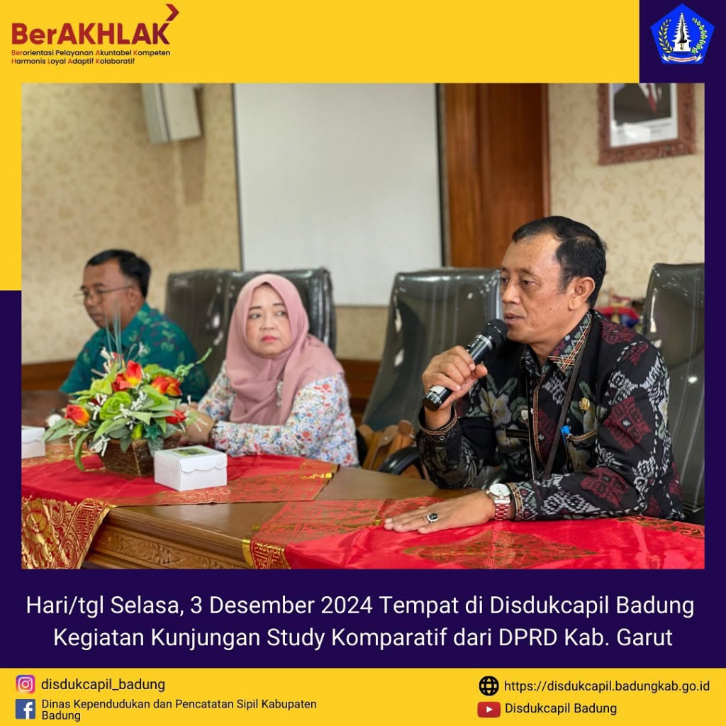 Selasa, 3 Desember 2025 Kegiatan Study Komparatif dari DPRD Kab. Garut