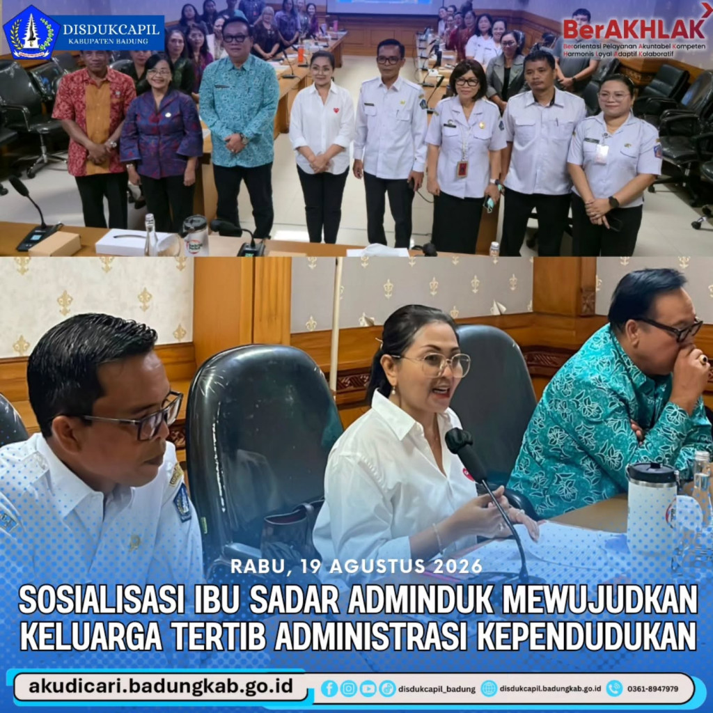 Pada hari Rabu, 19 Agustus 2026, Sosialisasi Ibu Sadar Adminduk Mewujudkan Keluarga Tertib Administrasi Kependudukan