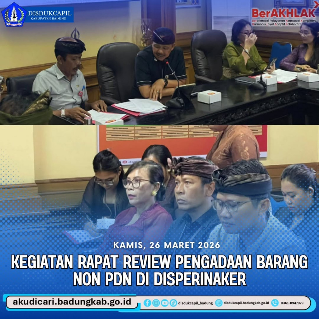 Pada hari Kamis, 26 Maret 2026, Kegiatan Rapat Review Pengadaan Barang Non PDN di Disperinaker