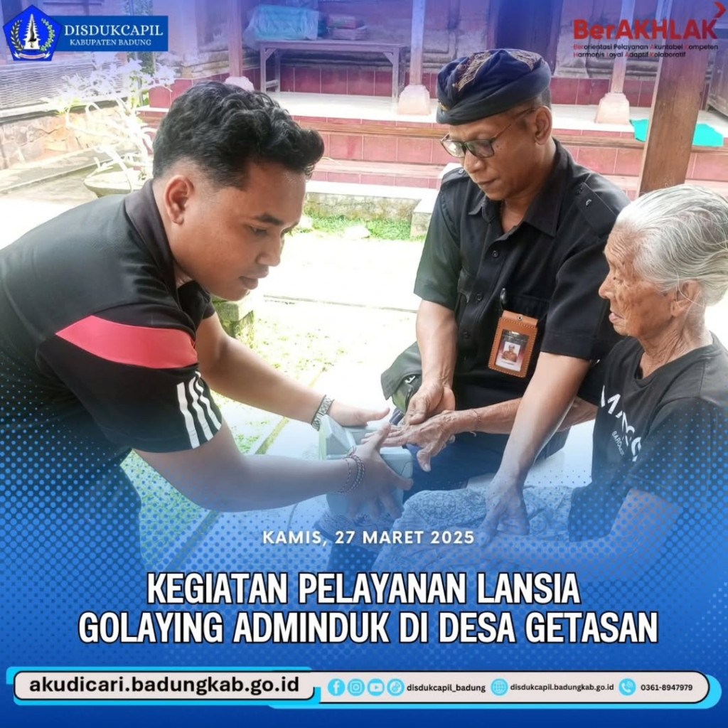 Kamis, 27 Maret 2025, Kegiatan Pelayanan Lansia Golaying Adminduk di Desa Getasan