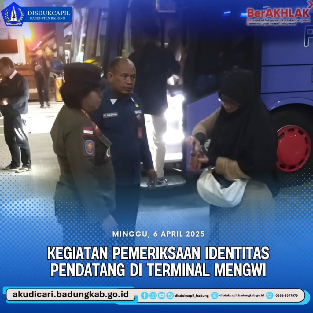 Minggu, 6 April 2025, Kegiatan Pemeriksaan Identitas Pendatang di Terminal Mengwi