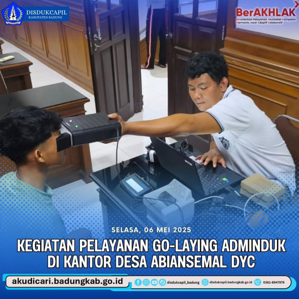Pada hari Selasa, tanggal 06 Mei 2025, Kegiatan Pelayanan Go-Laying Adminduk Di Kantor Desa Abiansemal DYC