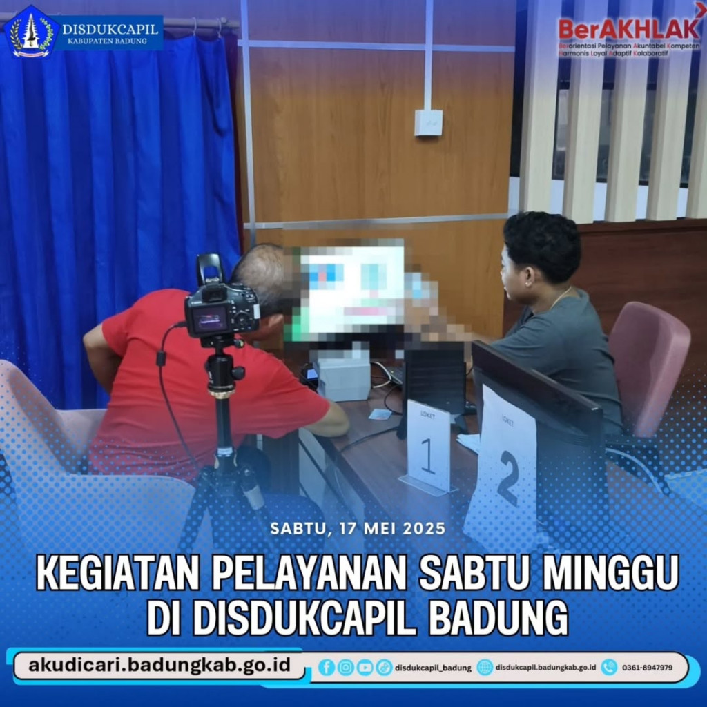 Pada hari Sabtu, tanggal 17 Mei 2025, Kegiatan Pelayanan Sabtu Minggu Di Disdukcapil Badung