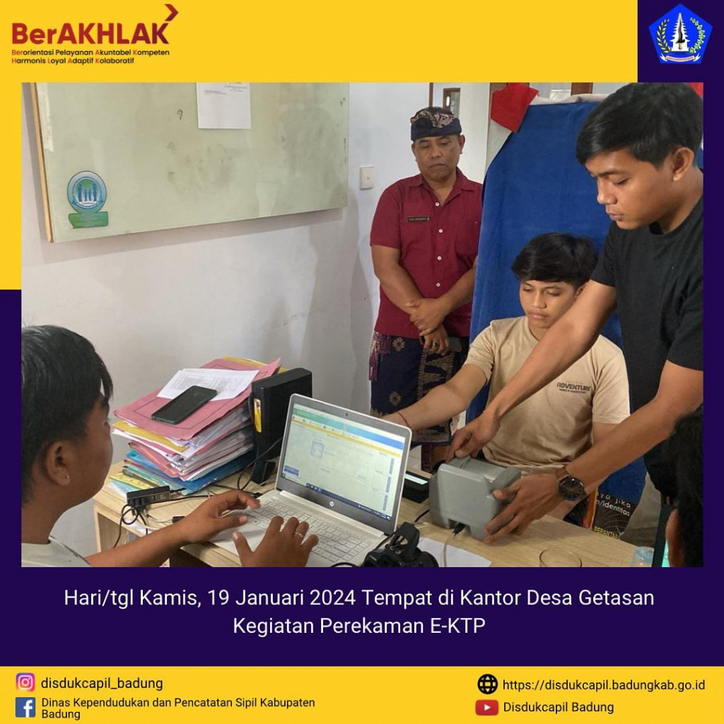 Tim Go Laying Adminduk Melaksanakan Jemput Perekaman E-KTP di Kantor Desa Getasan