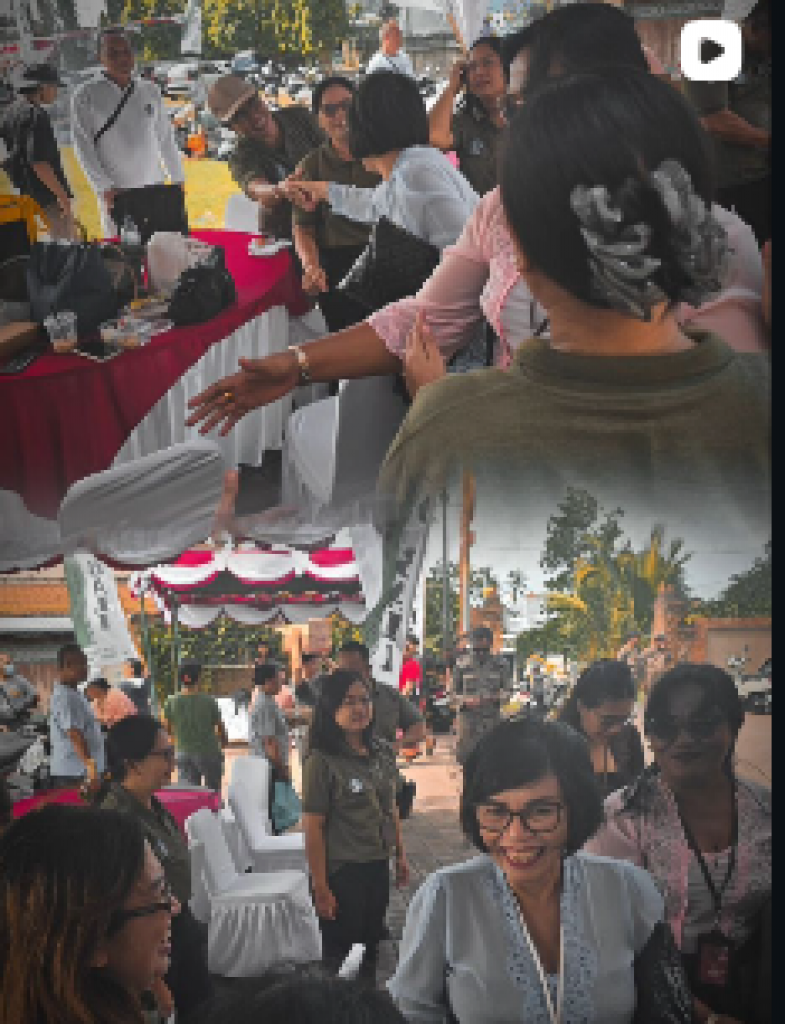 Pada hari Kamis, 12 Maret 2026, Plt Kadis Disdukcapil Badung menghadiri Pasar Murah di Lapangan GOR Purna Krida Desa Dalung,