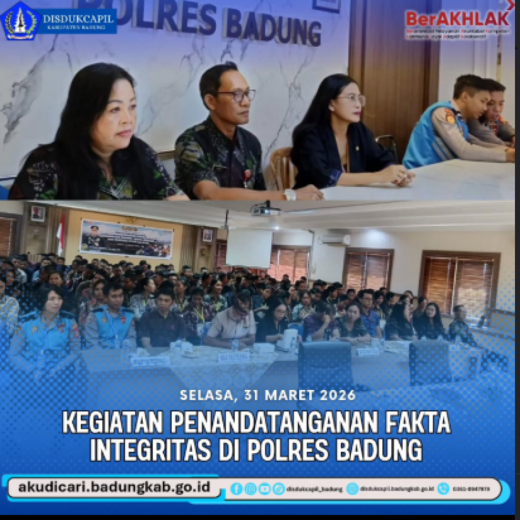 Pada Selasa, 31 Maret 2026, Kegiatan Penandatangan Fakta Integritas di Polres Badung