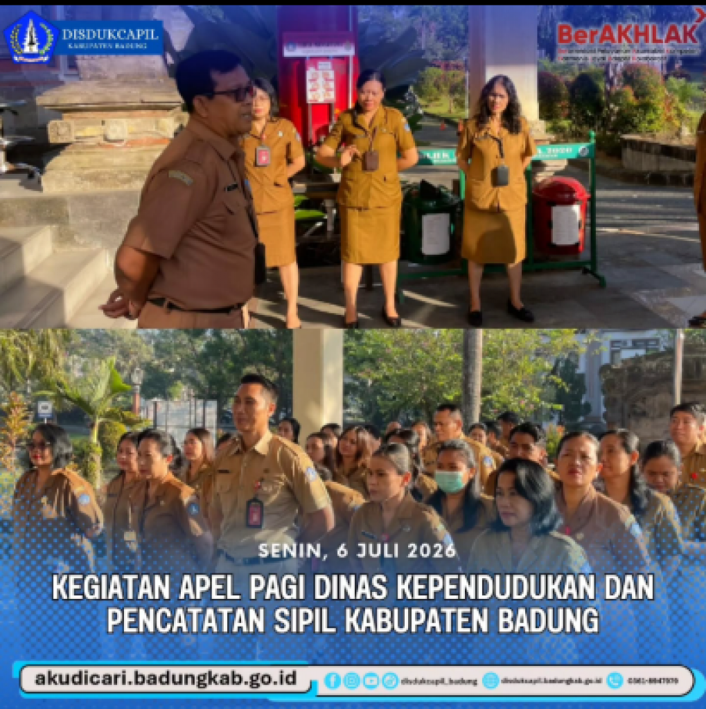 Kegiatan apel rutin Disdukcapil Badung