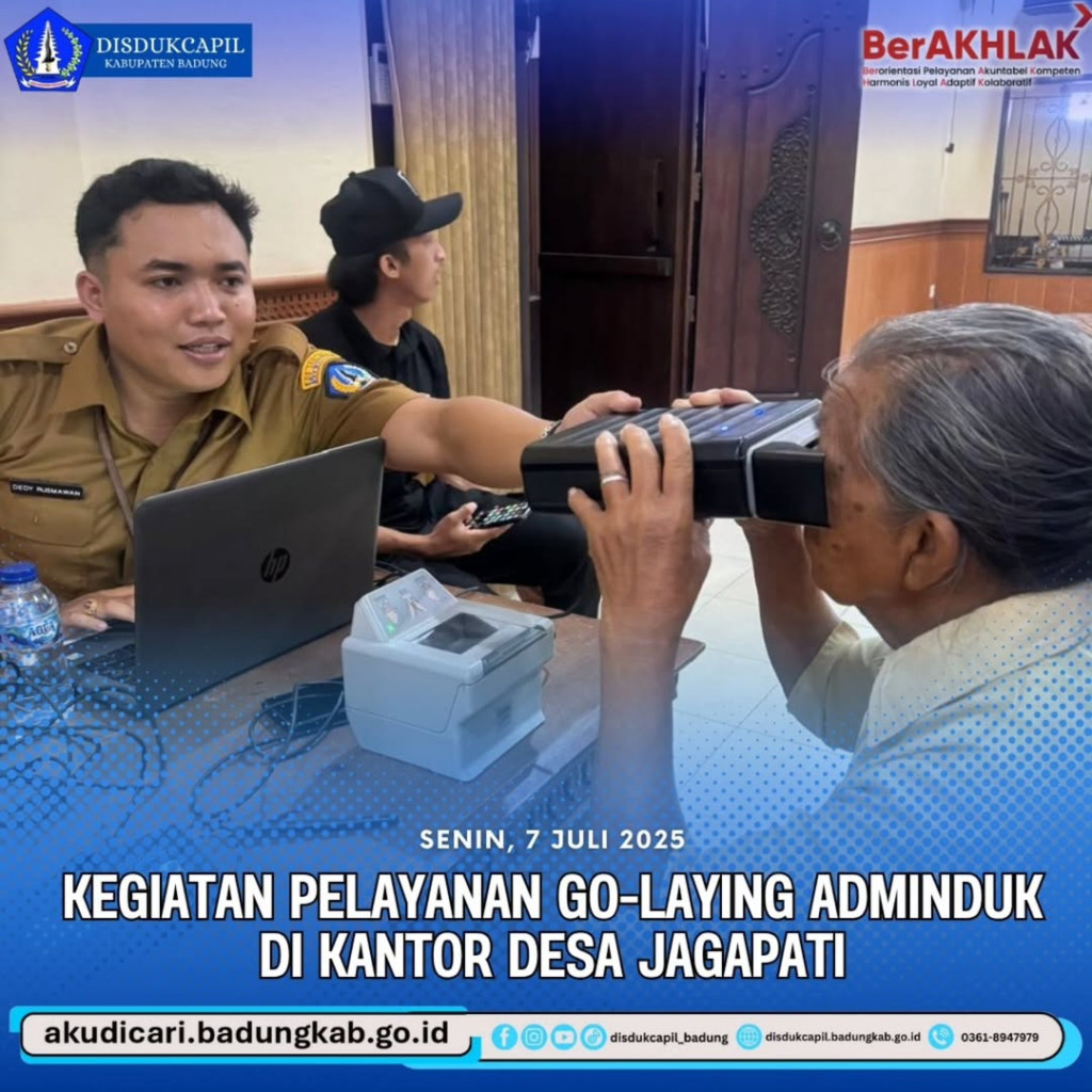 Pada hari Senin, tanggal 7 Juli 2025, Kegiatan Pelayanan Go-Laying Adminduk di Kantor Desa Jagapati