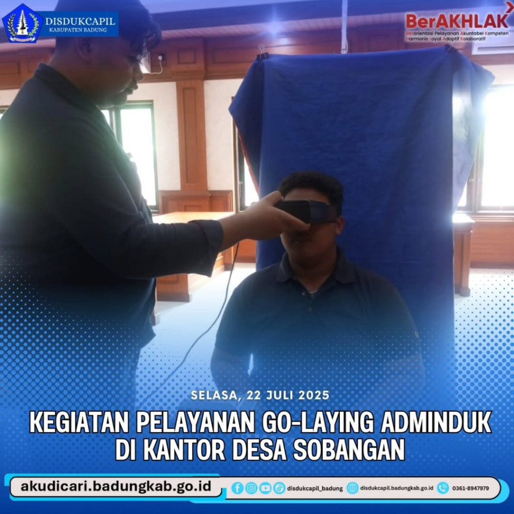 Pada hari Selasa, tanggal 22 Juli 2025, Kegiatan Pelayanan Go-Laying Adminduk di Kantor Desa Sobangan