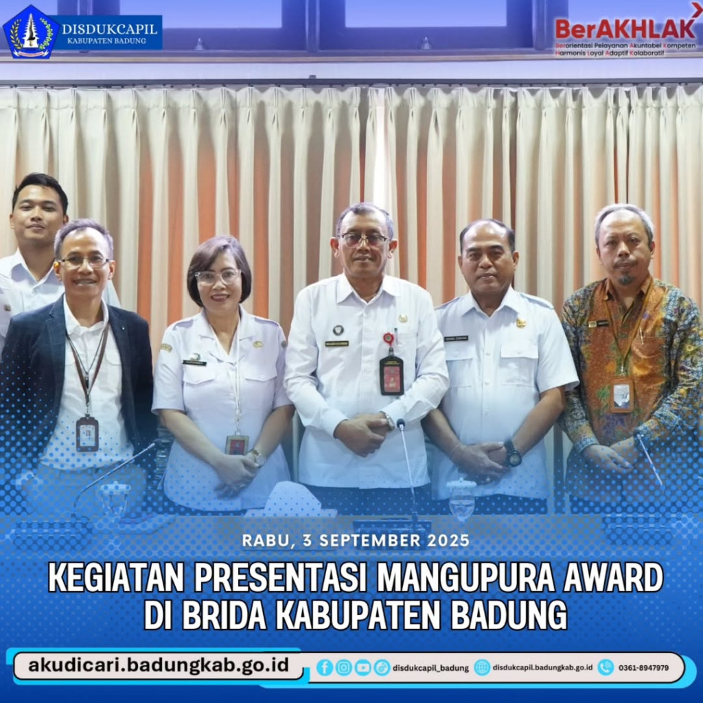 Pada hari Rabu, 3 September 2025, Kegiatan Presentasi Mangupura Award di Brida Kabupaten Badung