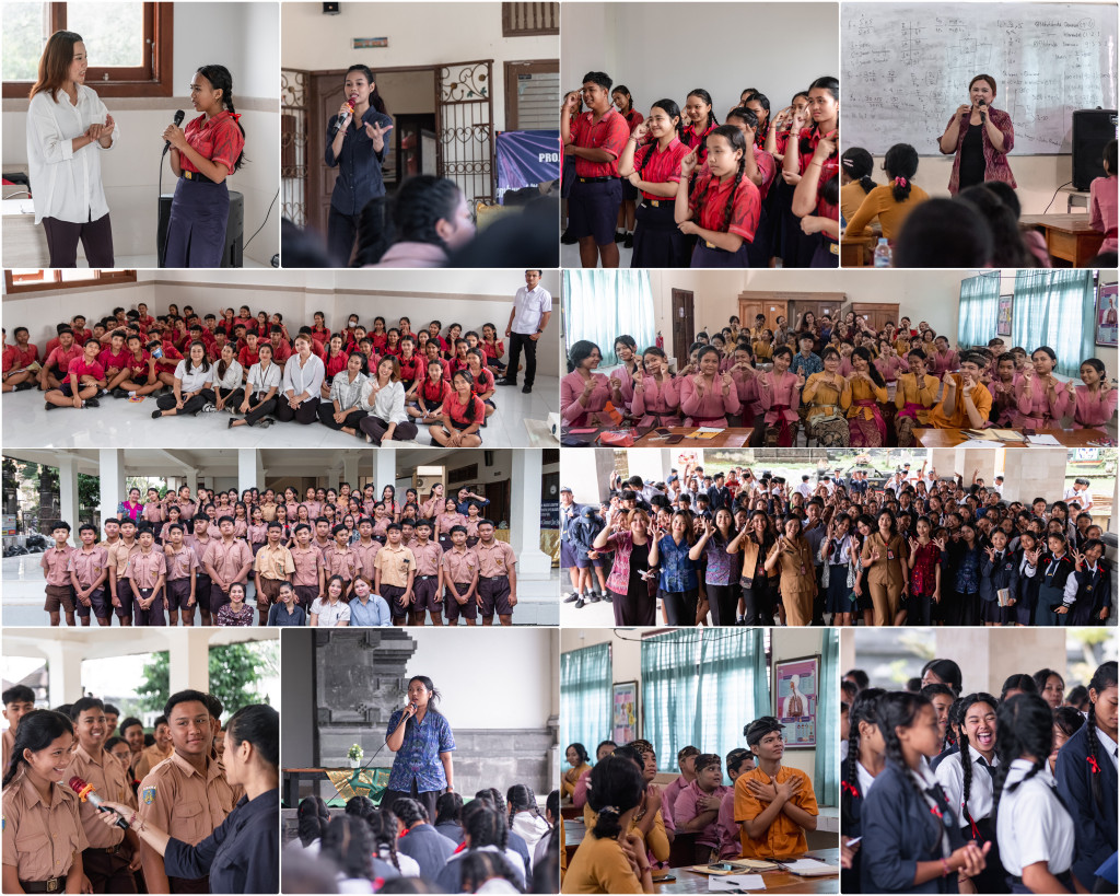 Pusat Pembelajaran Keluarga (PUSPAGA) Sekar Jepun Kabupaten Badung bersama Mahasiswa Psikologi Universitas Dhyana Pura memberikan KIE pada Sekolah Menengah Pertama (SMP) Negeri di Kabupaten Badung