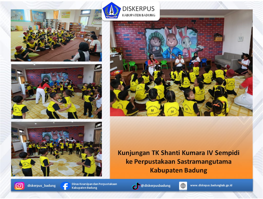Kunjungan TK Shanti Kumara IV Sempidi ke Perpustakaan Sastramangutama Kabupaten Badung