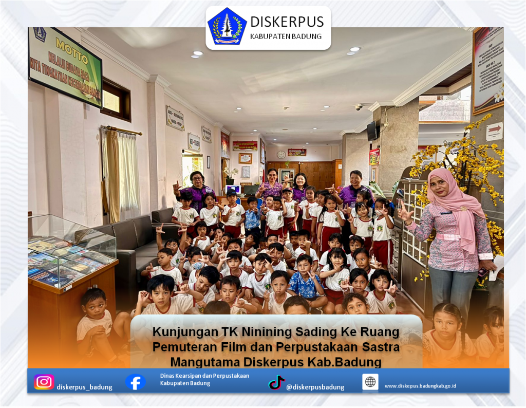 Kunjungan TK Ninining Sading Ke Ruang Pemuteran Film dan Layanan Baca Diskerpus Kab.Badung
