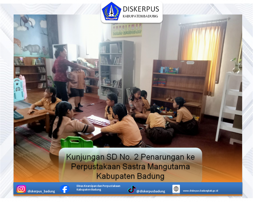 Kunjungan SD No. 2 Penarungan ke Perpustakaan Sastra Mangutama Kabupaten Badung