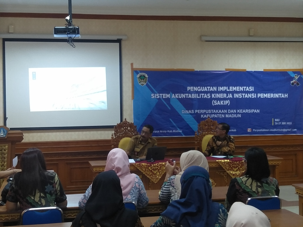 Diskerpus Terima Kunjungan Dinas Perpustakaan dan Kearsipan Kabupaten Madiun.