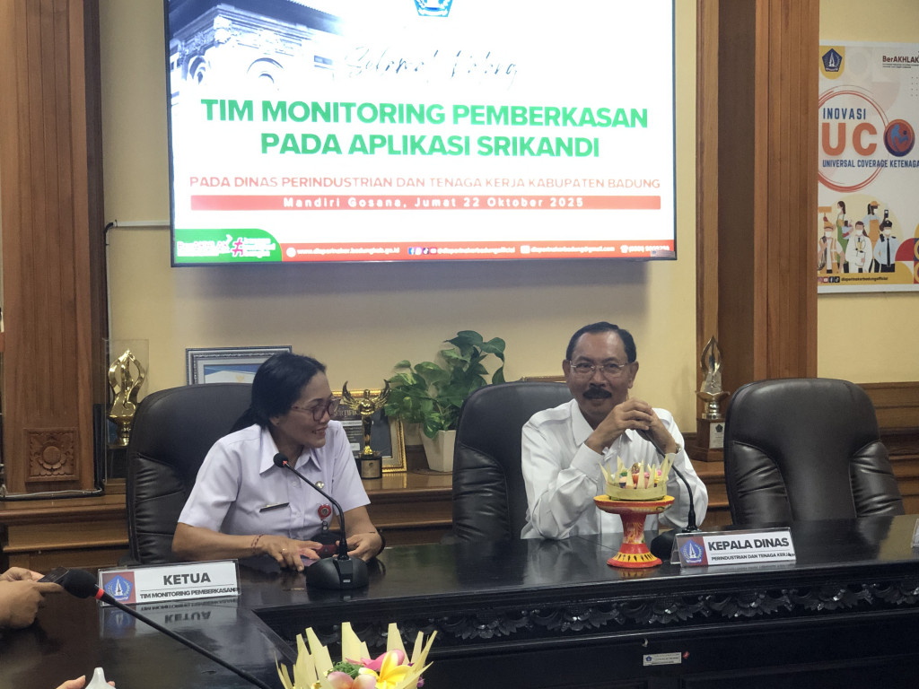 Monitoring dan Evaluasi Pemberkasan pada Aplikasi Srikandi di Dinas Perindustrian dan Tenaga Kerja  Kabupaten Badung