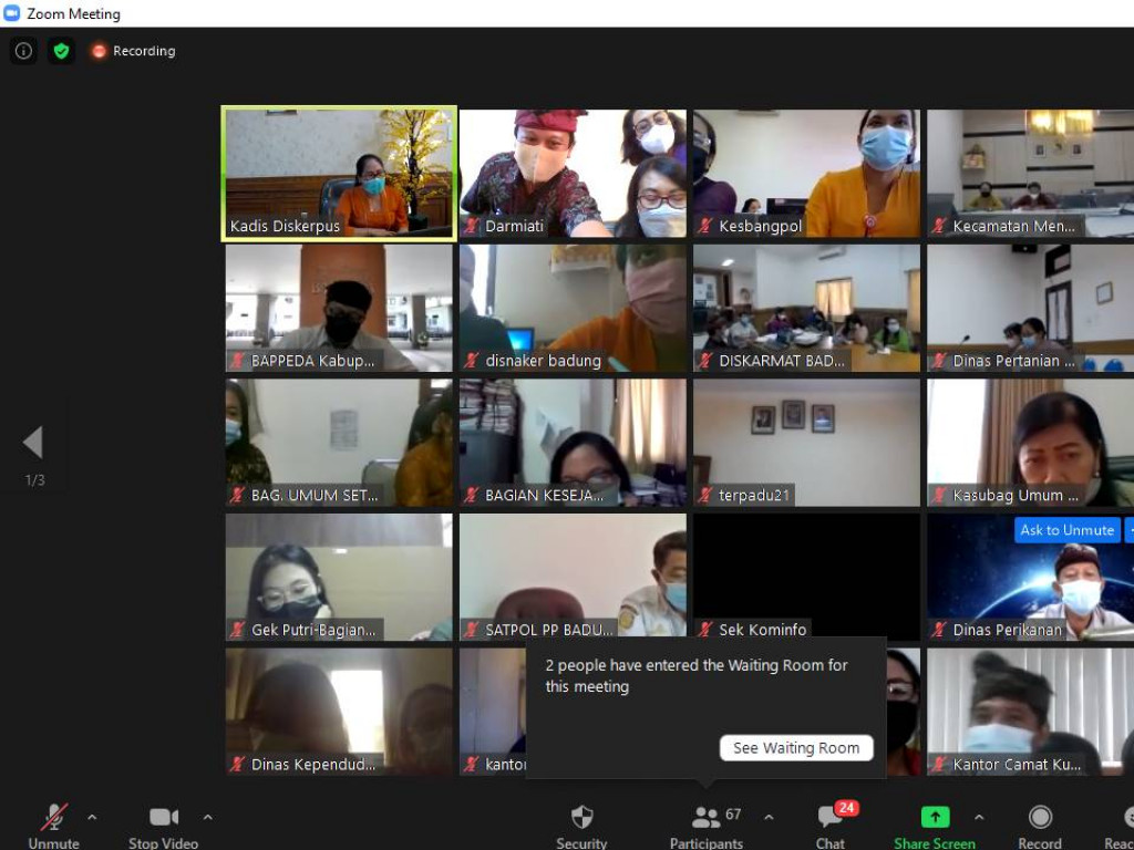 Rapat Virtual Tentang Pengawasan Kearsipan