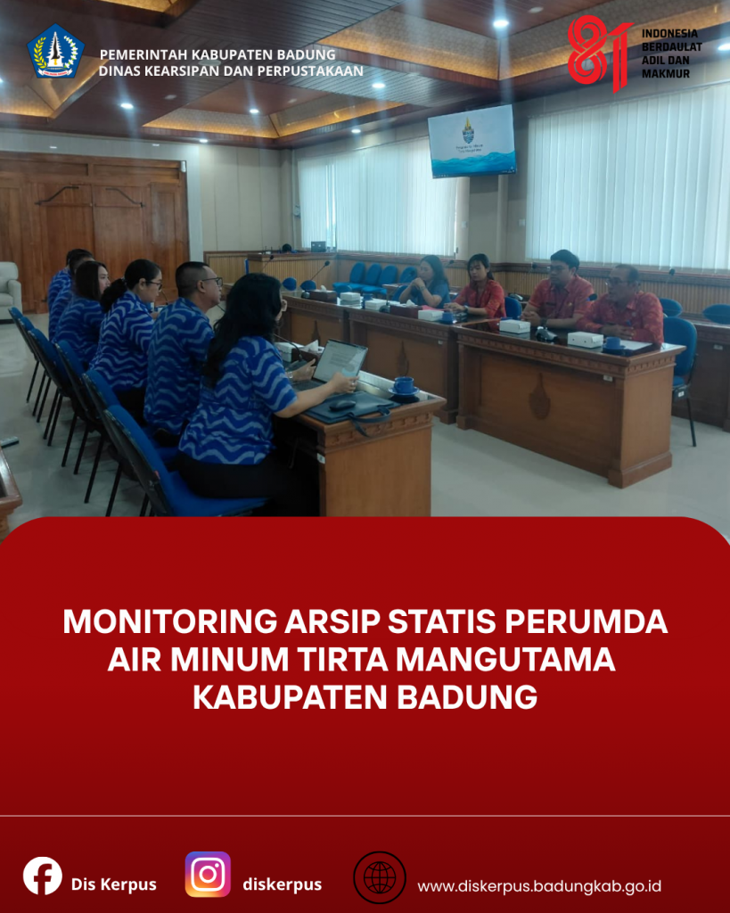 Monitoring Arsip Statis Perumda Air Minum Tirta Mangutama Kabupaten Badung