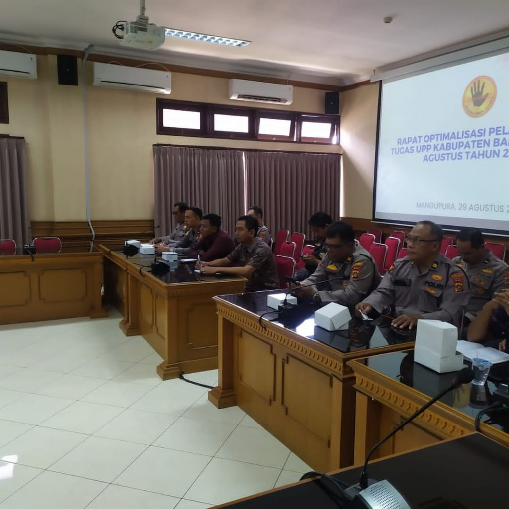 Rapat Optimalisasi Pelaksanaan Tugas UPP Kabupaten Badung Bulan Agustus Tahun 2023