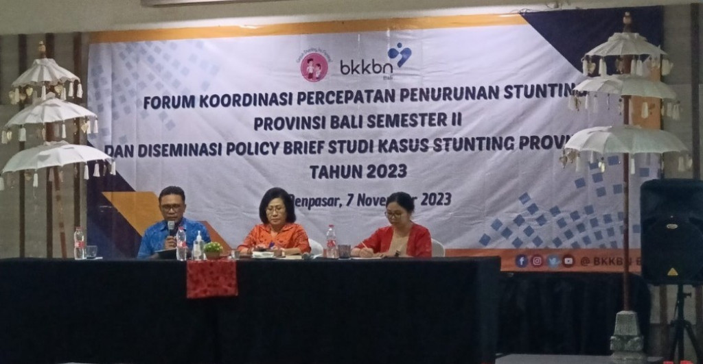 Forum Koordinasi Percepatan Penurunan Stunting Provinsi Bali Semester II dan Diseminasi Policy Brief Studi Kasus Stunting Provinsi Bali Tahun 2023.