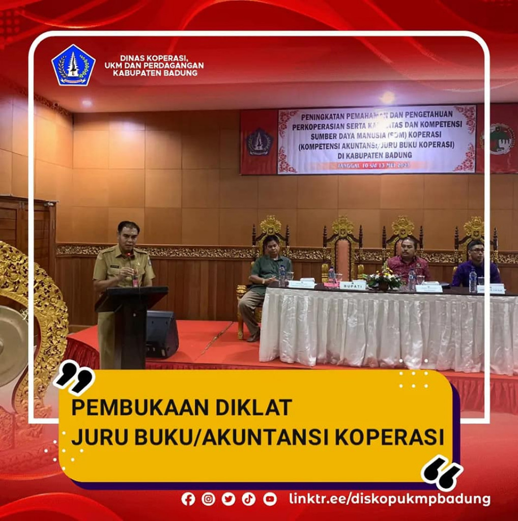 Pembukaan Pendidikan dan Pelatihan (DIKLAT) Juru Buku/Akuntansi Koperasi Kabupaten Badung