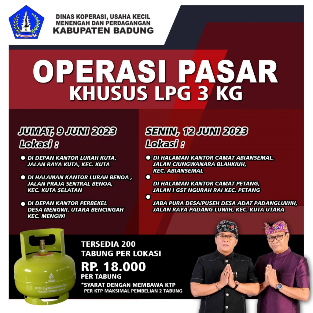 Operasi Pasar khusus Gas LPG di wilayah Kabupaten Badung