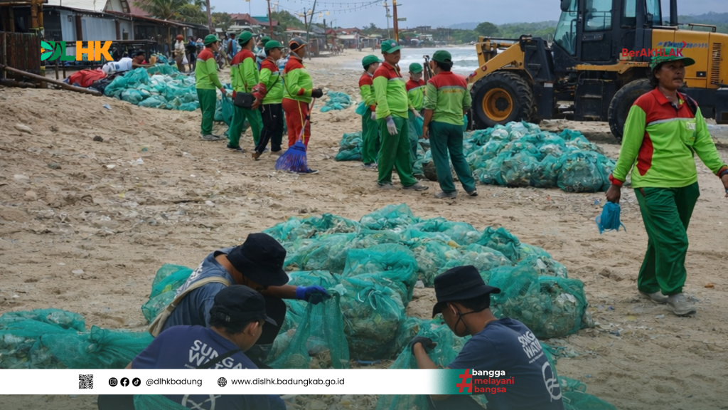 Dukungan dan Partisipasi DLHK Kabupaten Badung Dalam Aksi Bersih Darurat di Pantai Kedinganan