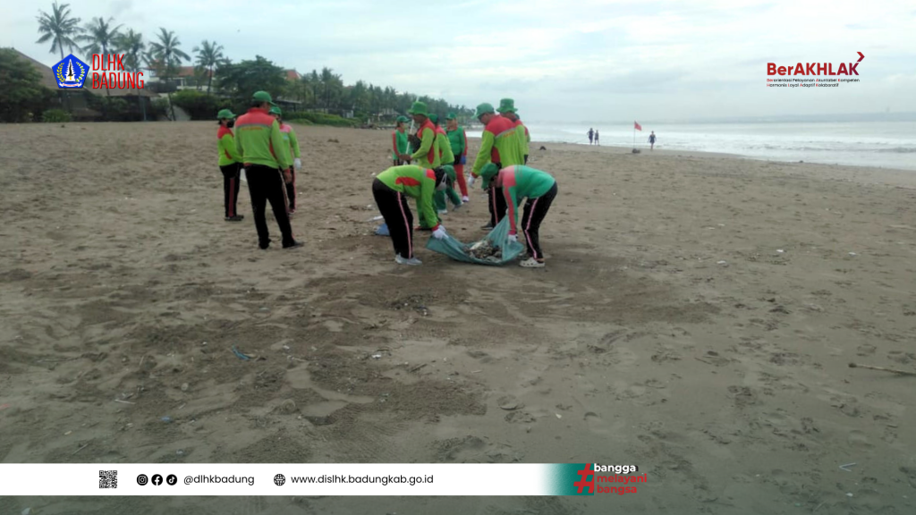 Dinas Lingkungan Hidup dan Kebersihan Kabupaten Badung Tangani Sampah Laut di Pantai Petitenget, di Dominasi Ranting dan Kayu