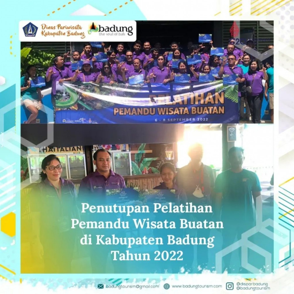 Penutupan Pelatihan Pemandu Wisata Buatan di Kabupaten Badung Tahun 2022