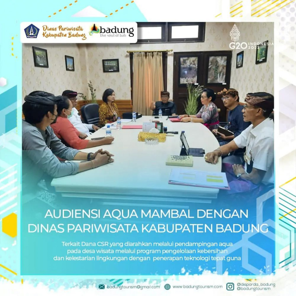 Audiensi Aqua Mambal Dengan DInas Pariwisata Kabupaten Badung