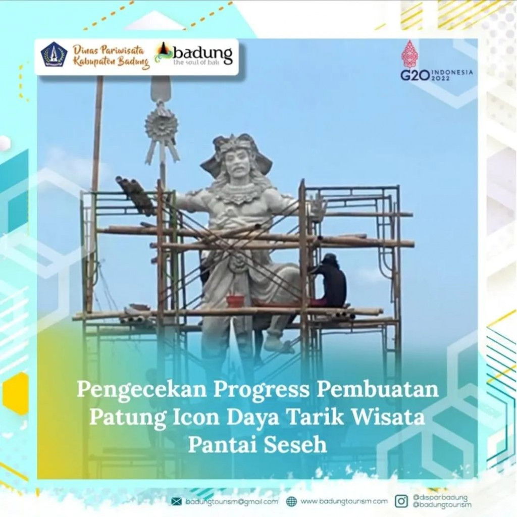 Pengecekan Progress Pembuatan Patung Icon Daya Tarik Wisata Pantai Seseh