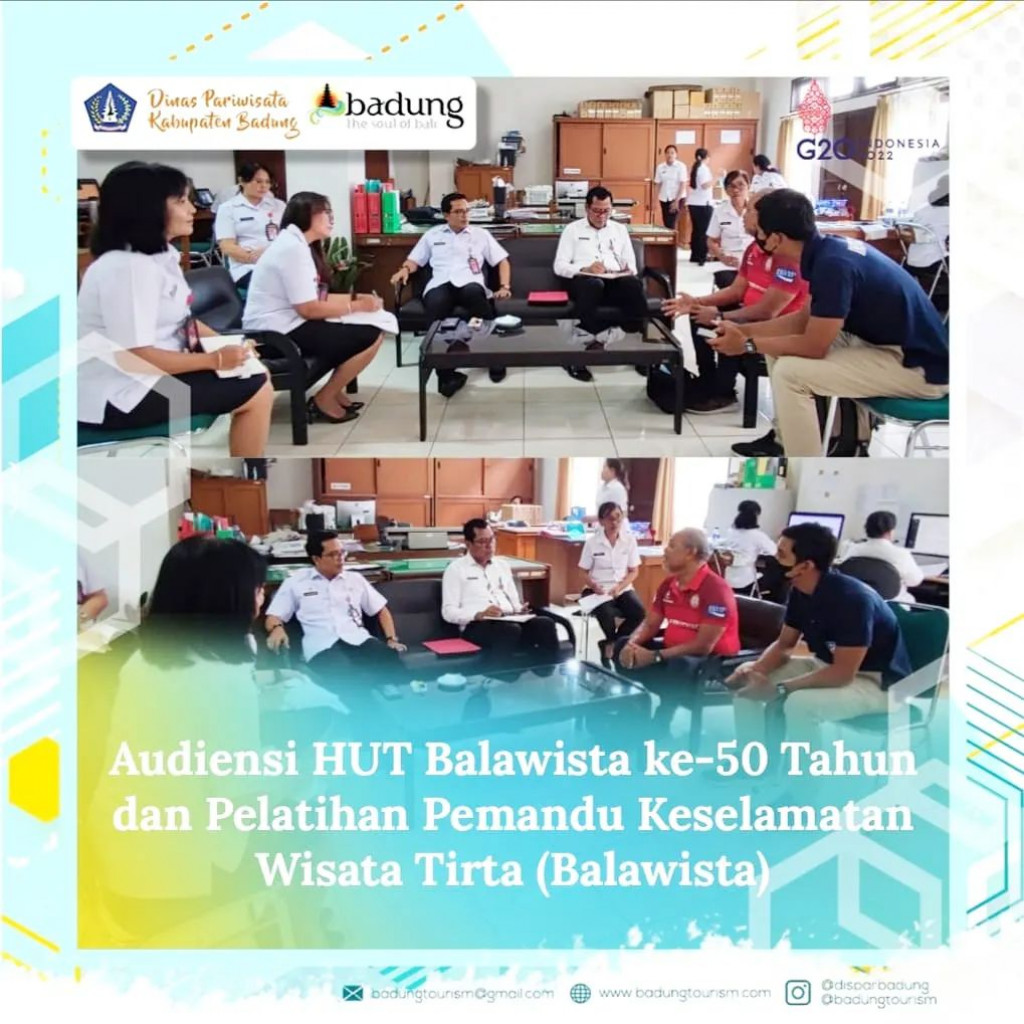 Audiensi HUT Balawista Ke-50 Tahun dan Pelatihan Pemandu Keselamatan Wisata Tirta (Balawista)