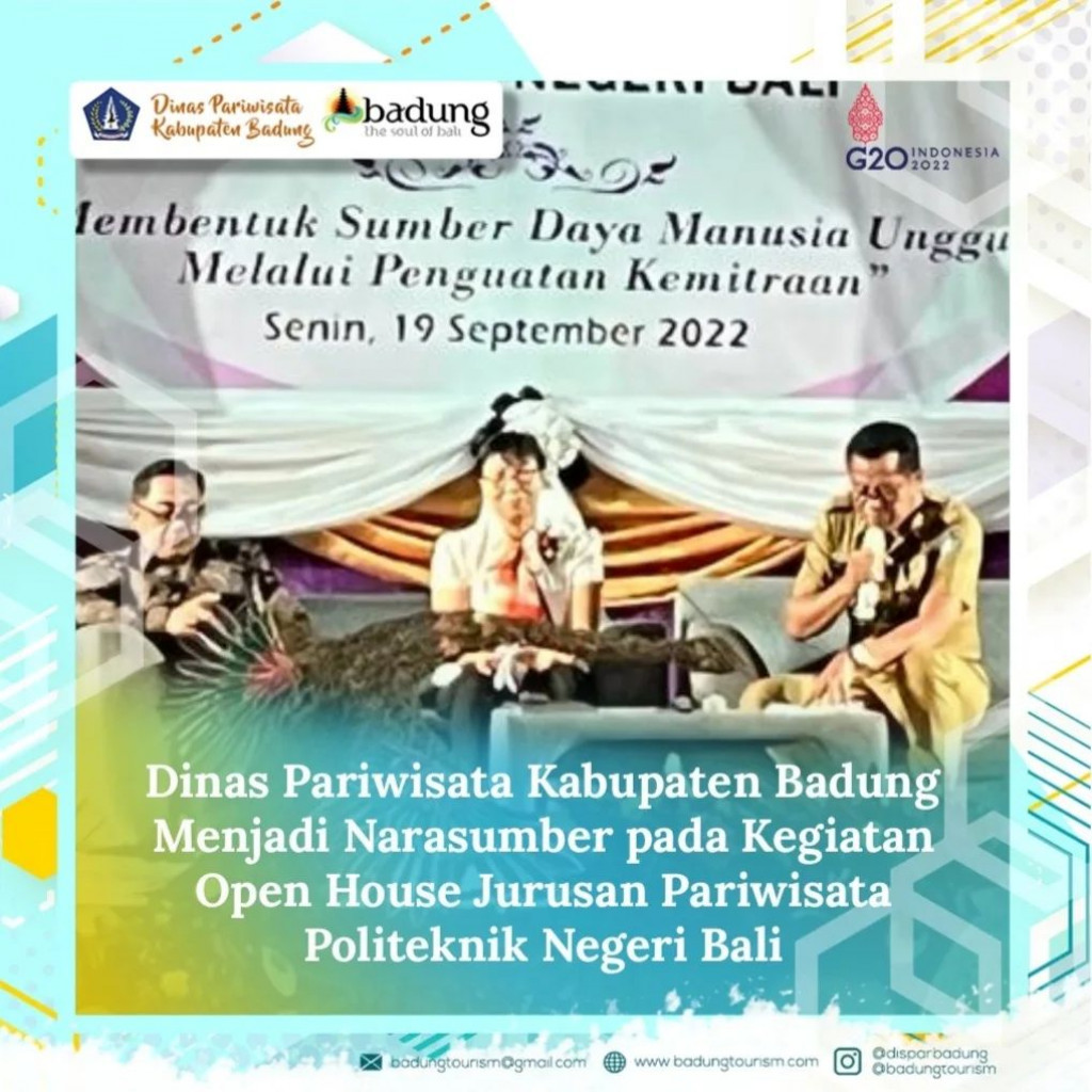 Dinas Pariwisata Kabupaten Badung Menjadi Narasumber pada Kegiatan Open House Jurusan Pariwisata Politeknik Negeri Bali