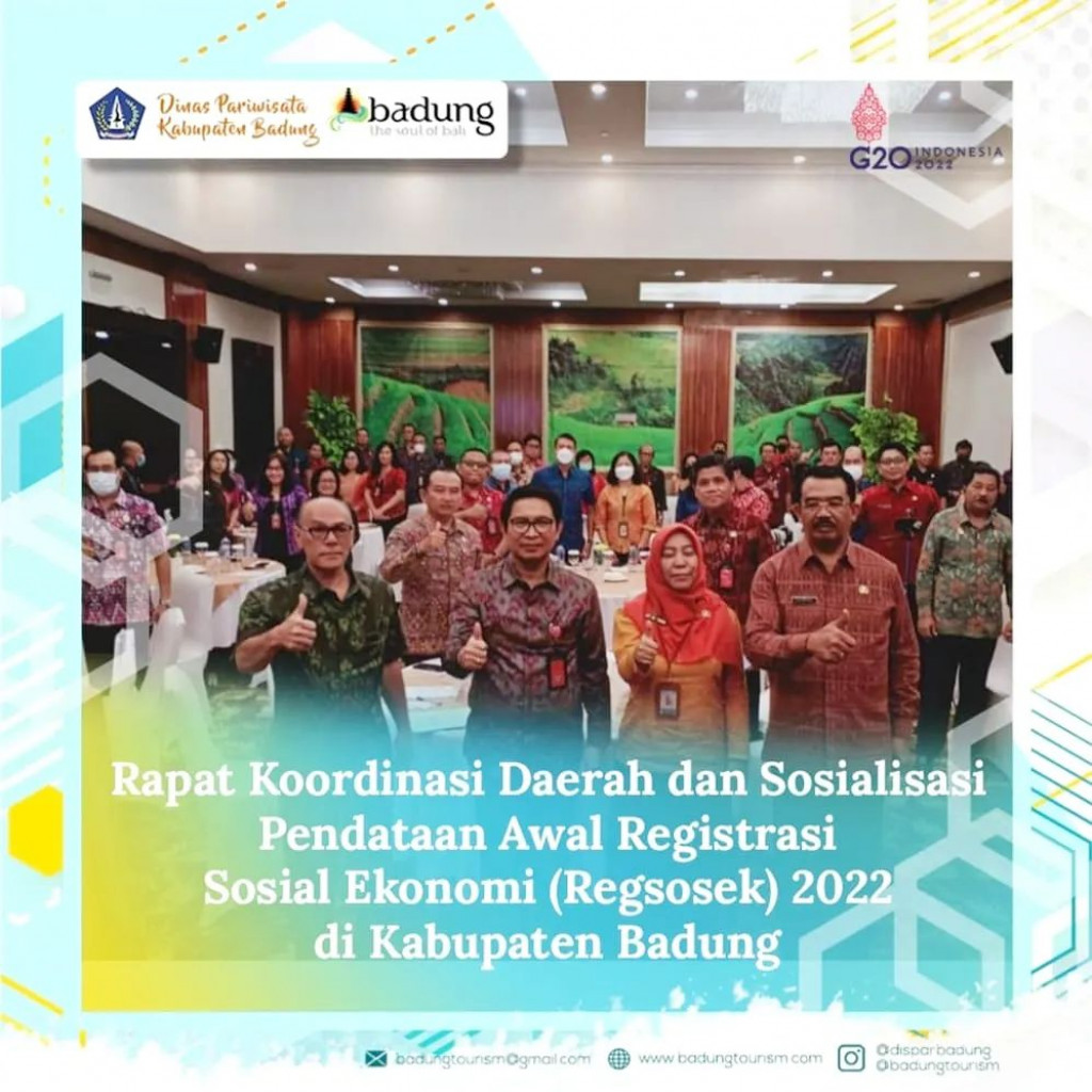 Rapat Koordinasi Daerah dan Sosialisasi Pendataan Awal Registrasi Sosial Ekonomi (Regsosek) 2022 di Kabupaten Badung