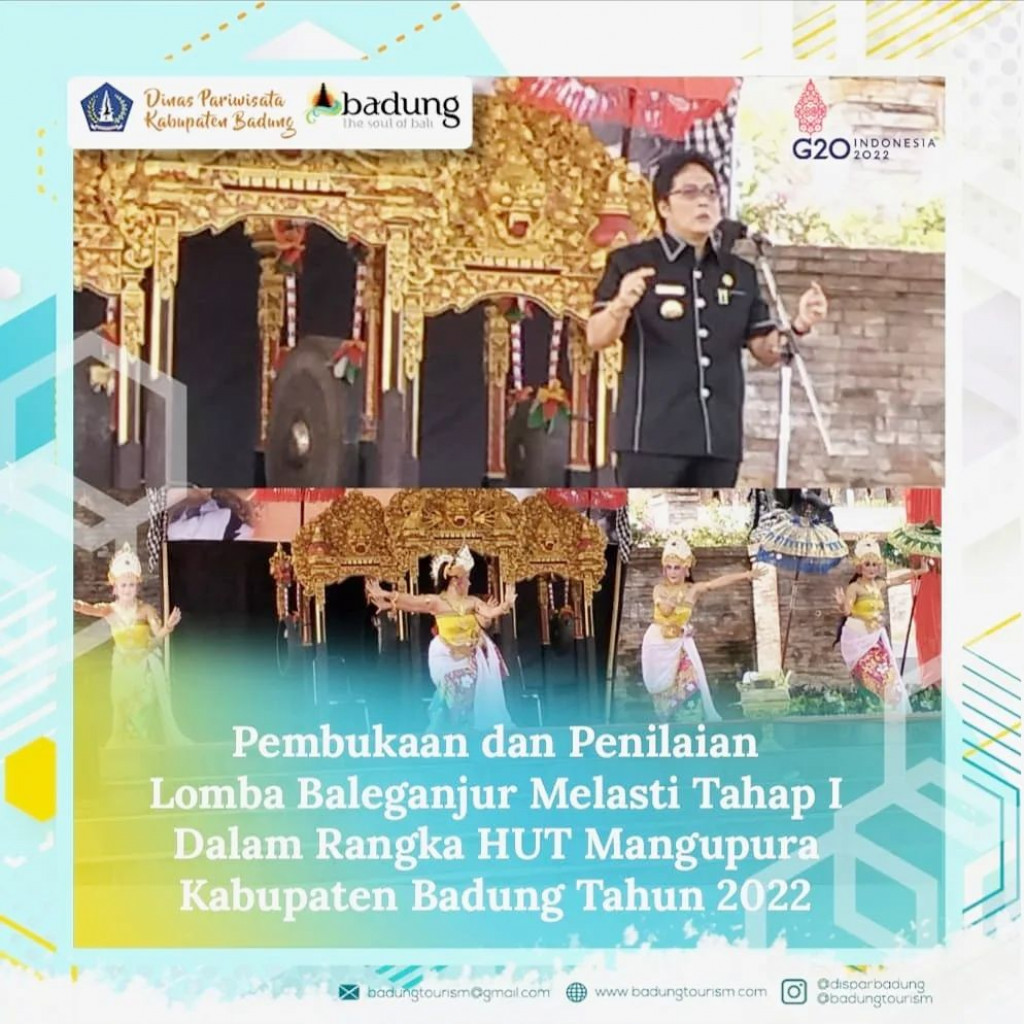 Pembukaan dan Penilaian Lomba Baleganjur Melasti Tahap I dalam  Memperingati HUT Mangupura Kabupaten Badung Tahun 2022