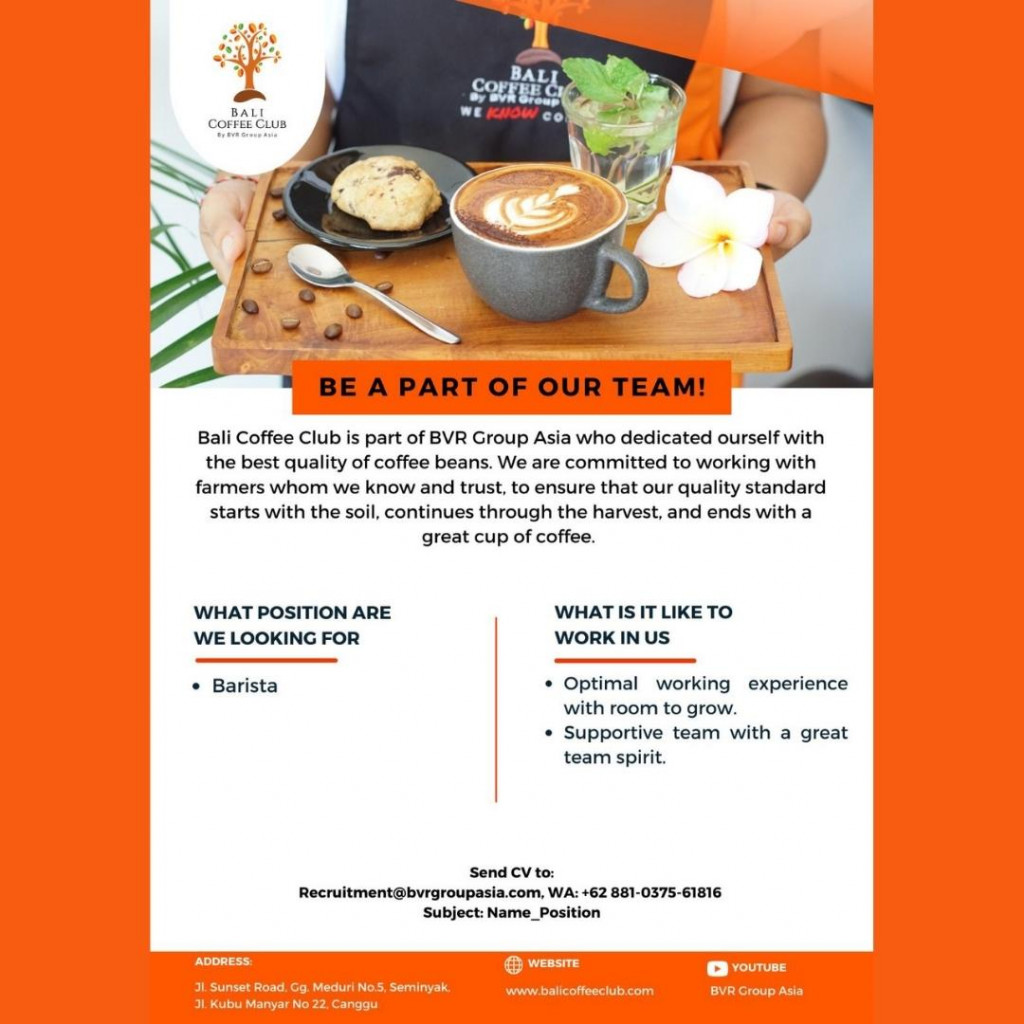 Lowongan kerja Bali Coffee Club