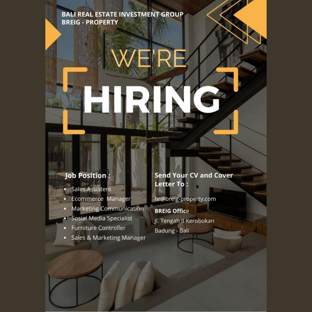 Lowongan kerja Bali Real Estate Investama Group Breig-Property