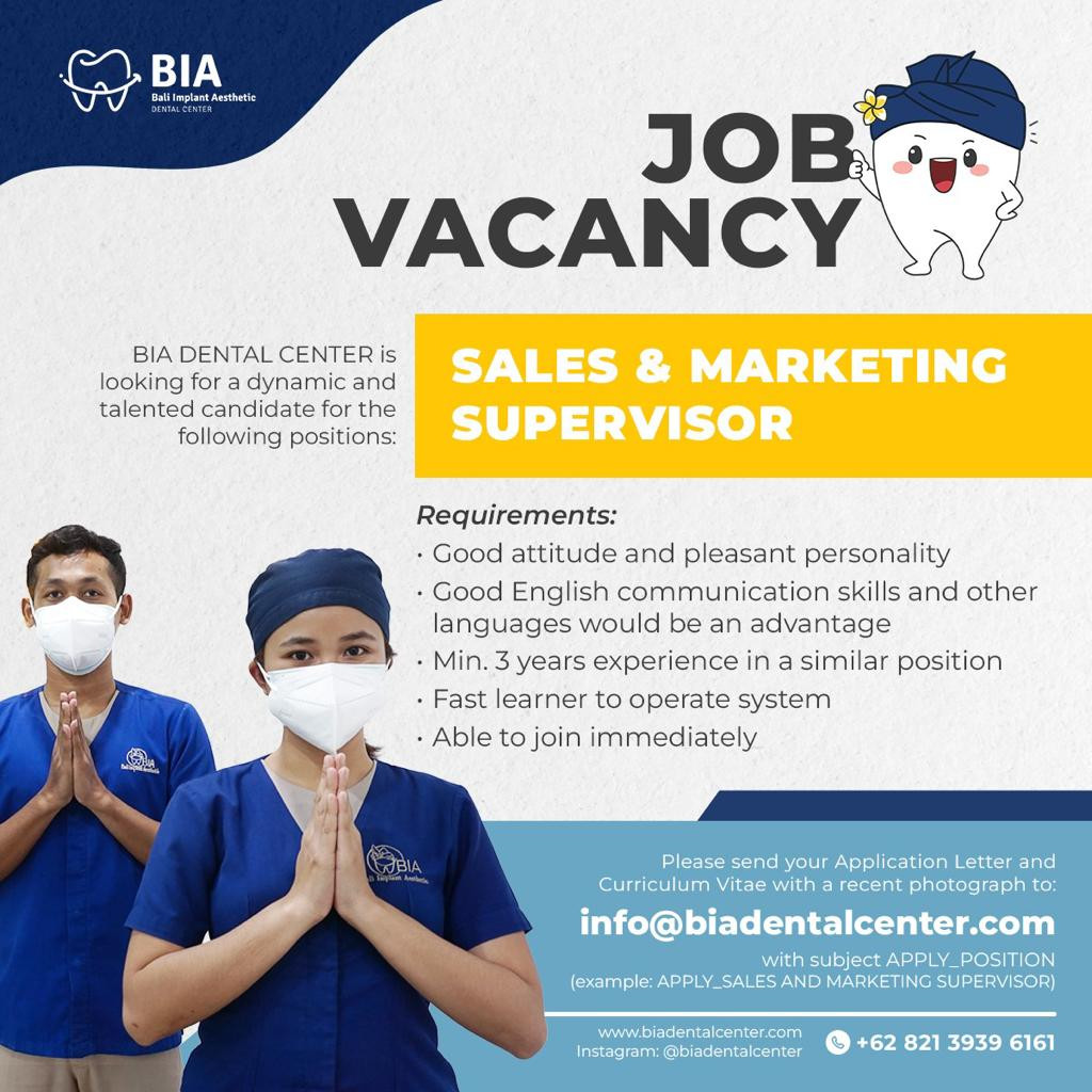 Lowongan Kerja Bali Implant Aesthetic (Bia Dental Center)