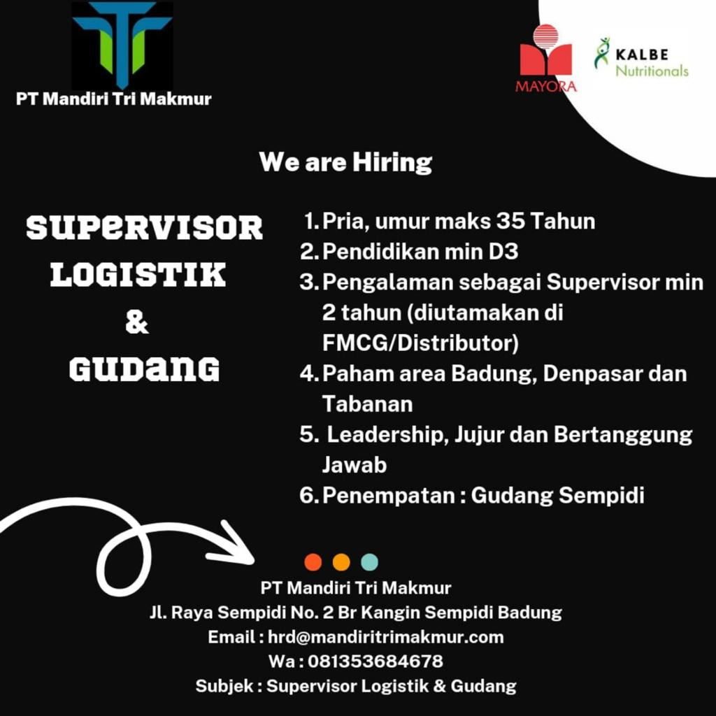Lowongan kerja PT. Mandiri Tri Makmur