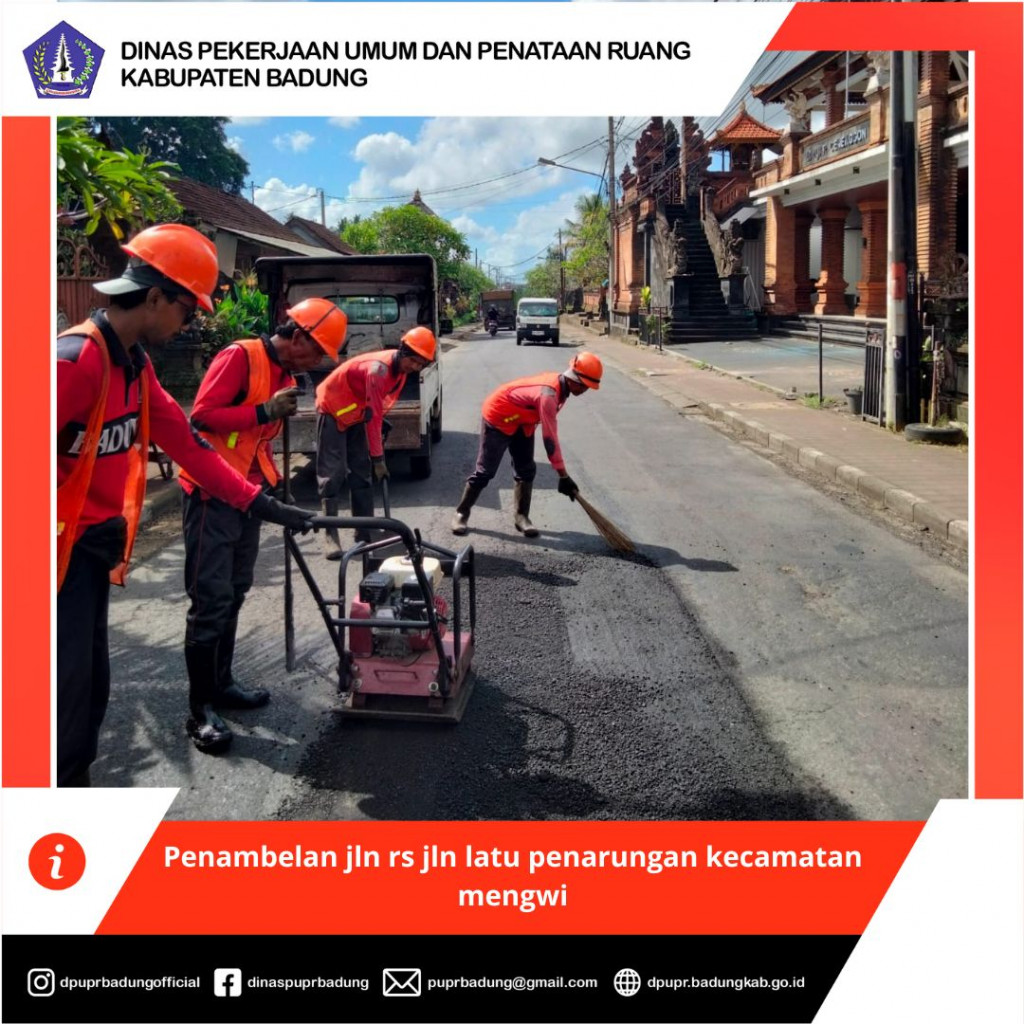 Penambelan jalan Ruas jalan latu penarungan kecamatan mengwi
