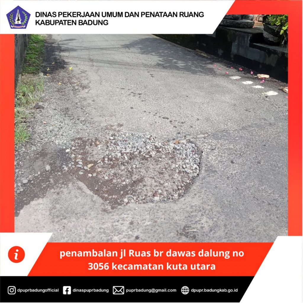 penambalan jl Ruas br dawas dalung no 3056 kecamatan kuta utara
