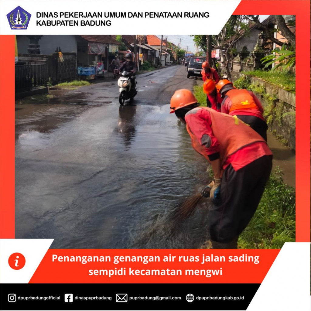 Penanganan genangan air ruas jalan sading sempidi kecamatan mengwi