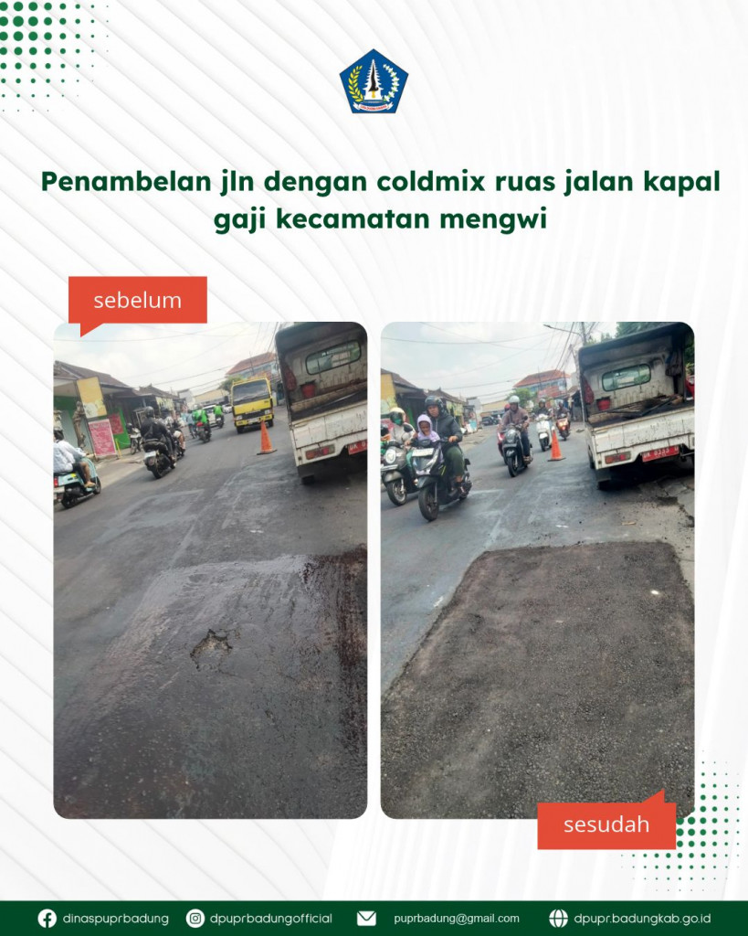 Penambelan jln dengan coldmix ruas jalan kapal gaji kecamatan mengwi